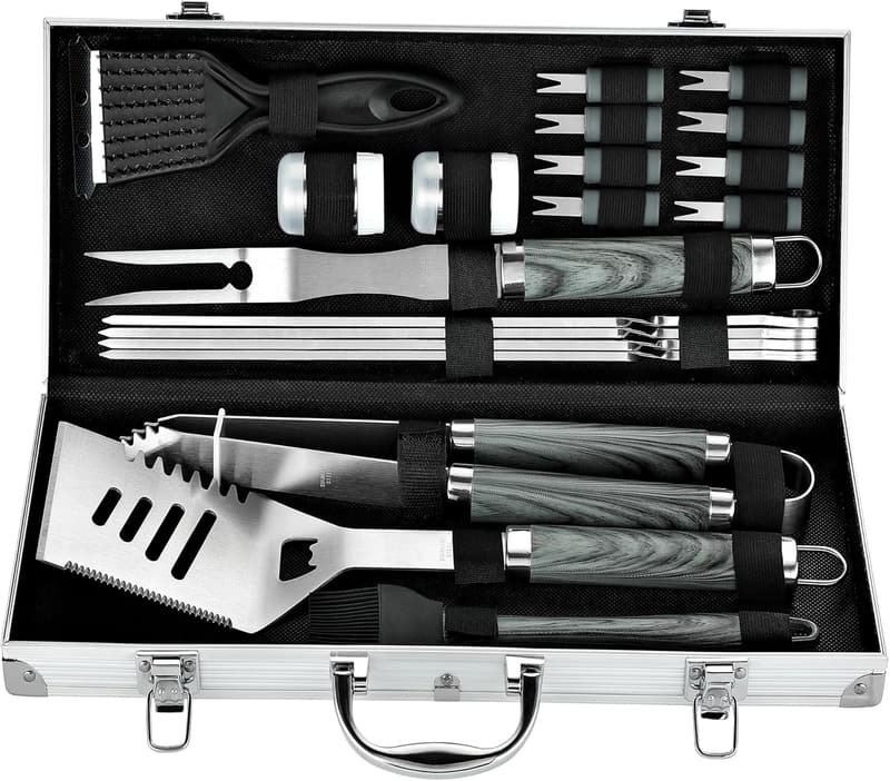 Father's Day BBQ Grill Tool Set - 20pc Heavy Duty Accessories