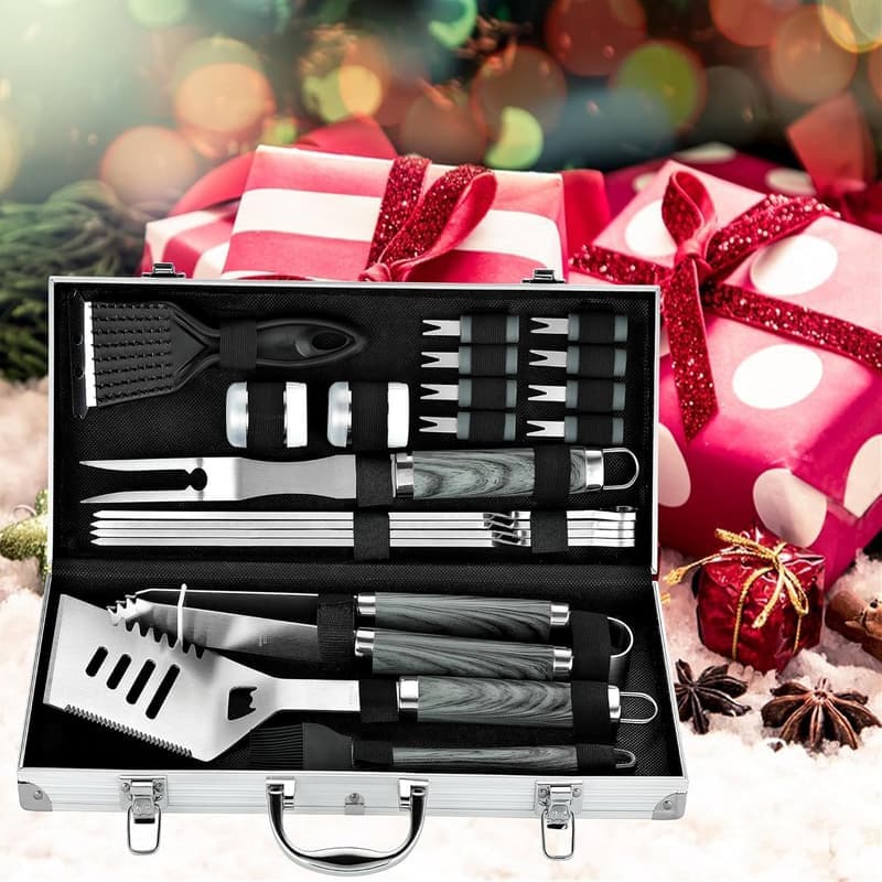 Father's Day BBQ Grill Tool Set - 20pc Heavy Duty Accessories