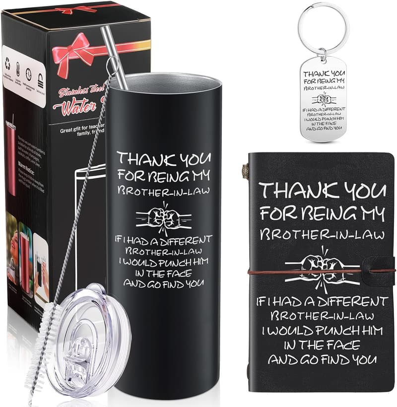 Brother-in-Law Gift Set: 20 oz Tumbler, Keychain & Journal
