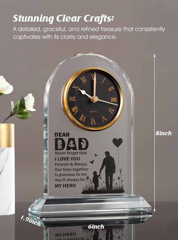 Elegant Desk Clock for Dad - Unique Birthday & Valentine's Gift