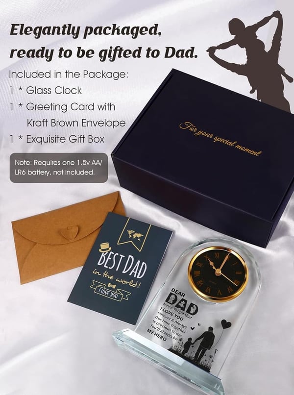 Elegant Desk Clock for Dad - Unique Birthday & Valentine's Gift