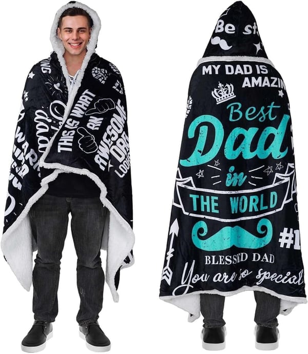 Coolest Dad Birthday Gift - Sherpa Wearable Blanket Hoodie