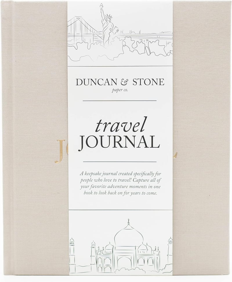 Travel Journal - Elegant Linen Hardcover for Up to 15 Trips