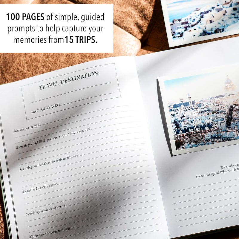 Travel Journal - Elegant Linen Hardcover for Up to 15 Trips