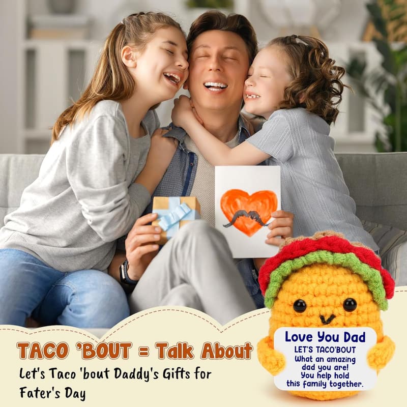 Happy Birthday Dad Gift - Handmade Crochet Taco Present