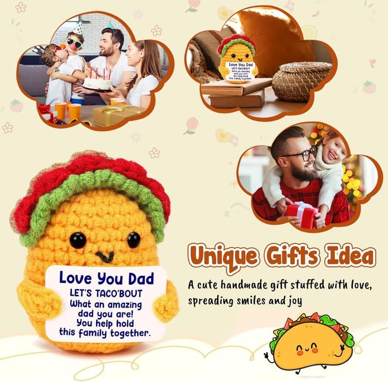 Happy Birthday Dad Gift - Handmade Crochet Taco Present