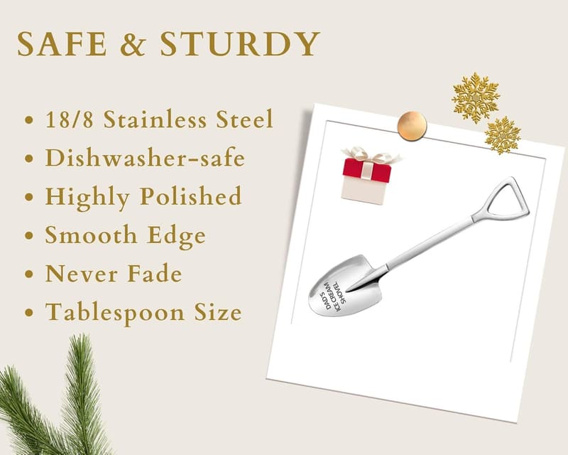 Funny Engraved Stainless Steel Ice Cream Shovel for Dad
