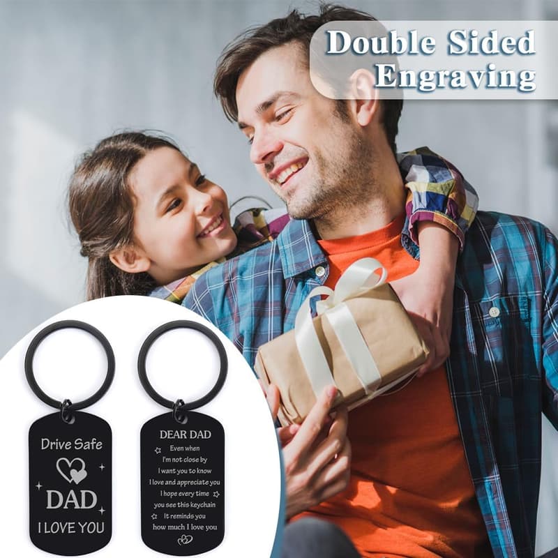 Drive Safe Keychain Gift for Dad - Father's Day & Birthdays
