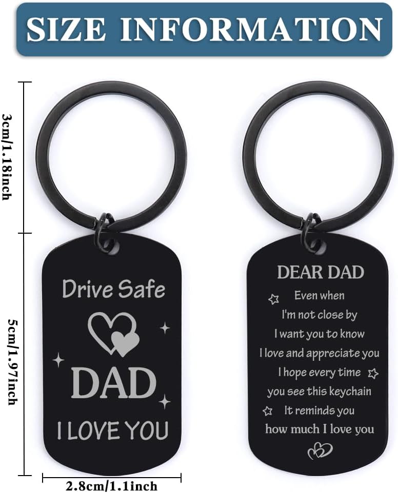 Drive Safe Keychain Gift for Dad - Father's Day & Birthdays