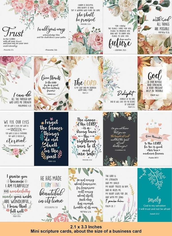 Inspirational Mini Scripture Cards for Women's Devotional