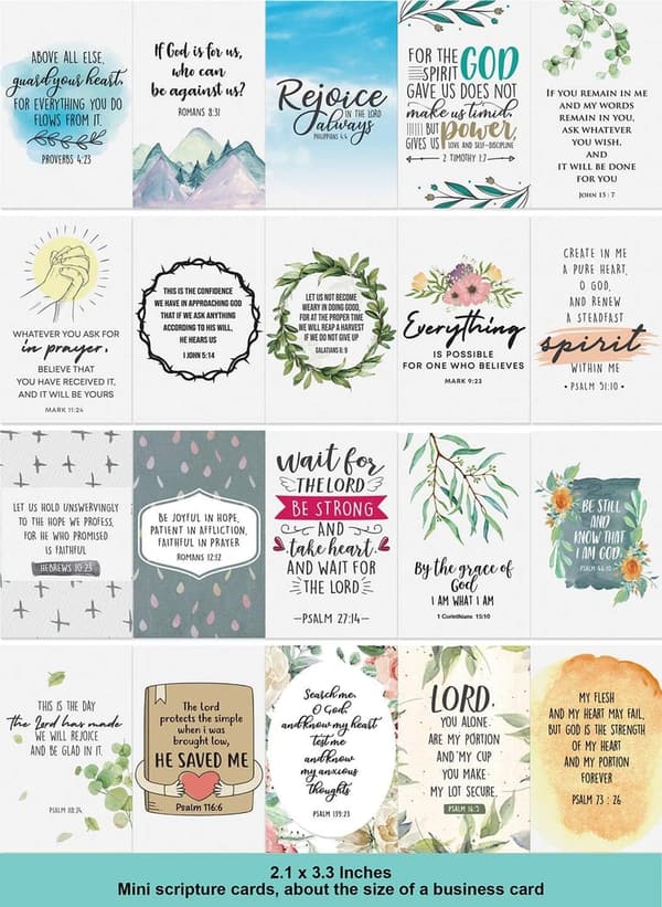 Inspirational Mini Scripture Cards for Women's Devotional