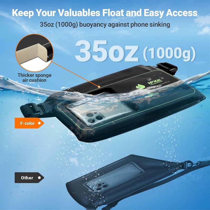 Waterproof Fanny Pack with 35oz Buoyancy - 2 Pack