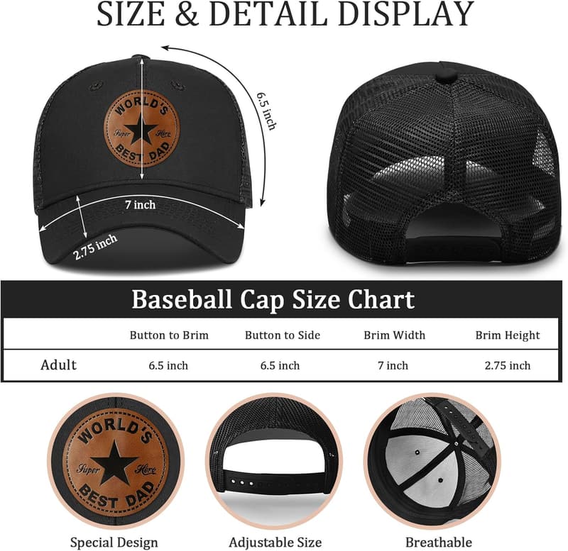 Unique Father's Day Adjustable Baseball Cap for Dad
