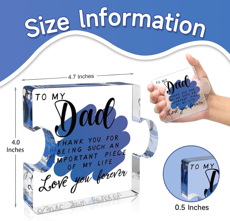 Unique Dad's Acrylic Block Puzzle - Perfect Gift for Father's Day