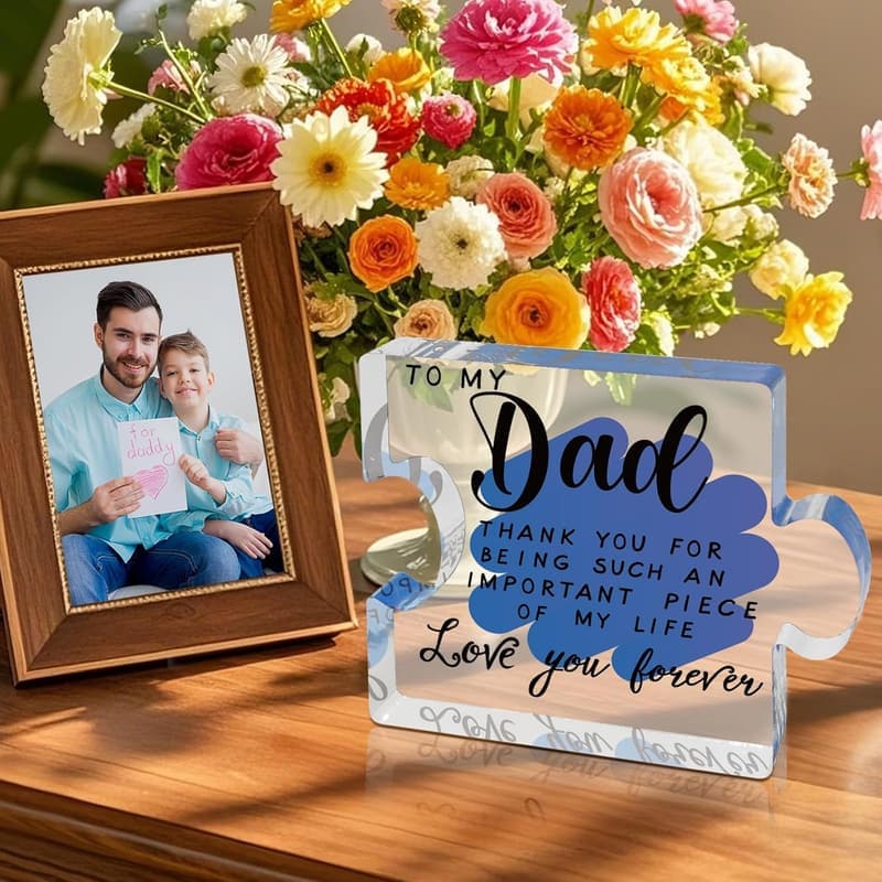 Unique Dad's Acrylic Block Puzzle - Perfect Gift for Father's Day