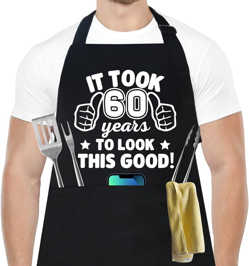 Men's Chef Apron with 3 Pockets - Perfect Birthday Gift