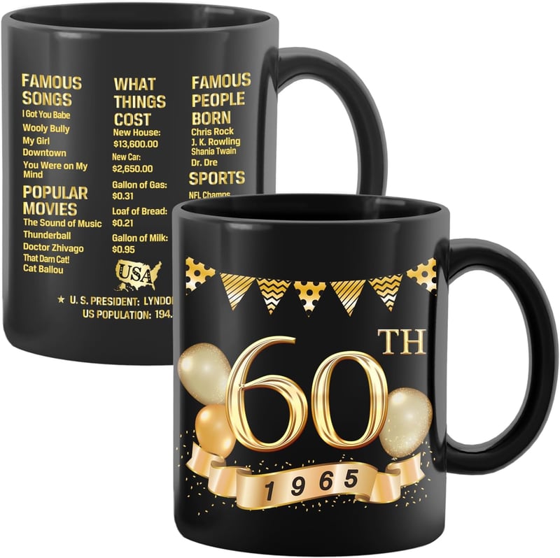 60th Birthday Coffee Mug for Him or Her