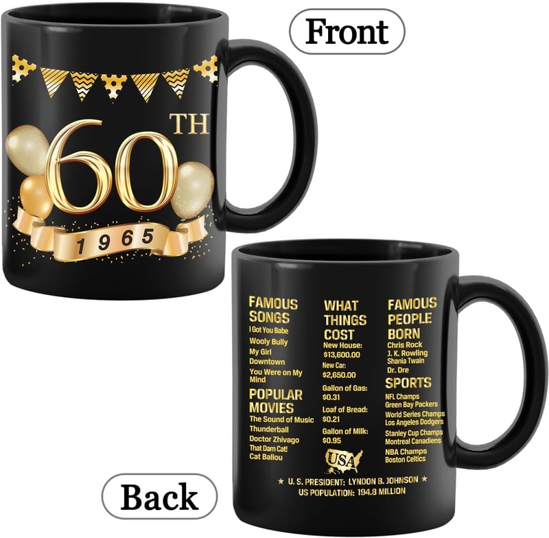 60th Birthday Coffee Mug for Him or Her