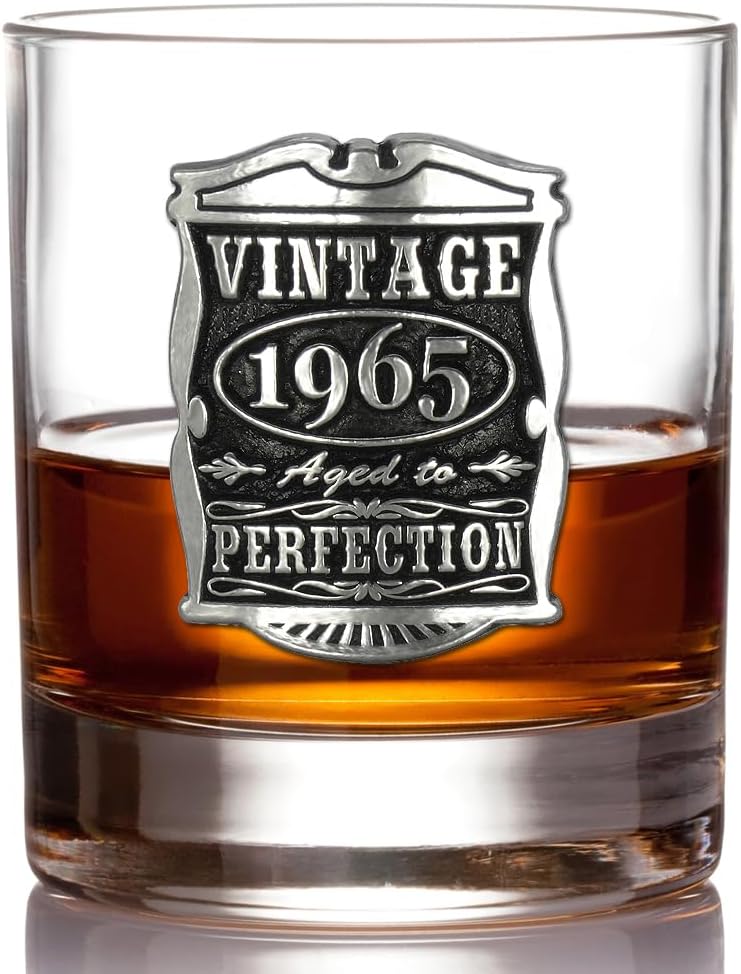 60th Birthday Whisky Glass Tumbler - Vintage Gift for Men