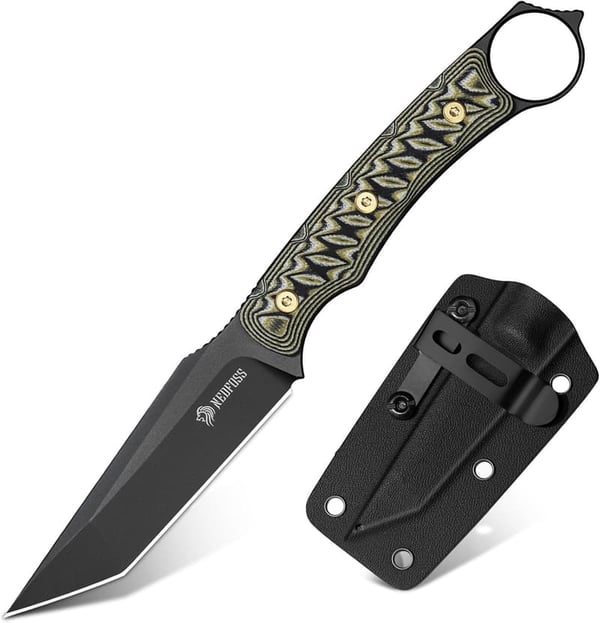 NedFoss PIONEER Tactical Fixed Blade Knife for Men