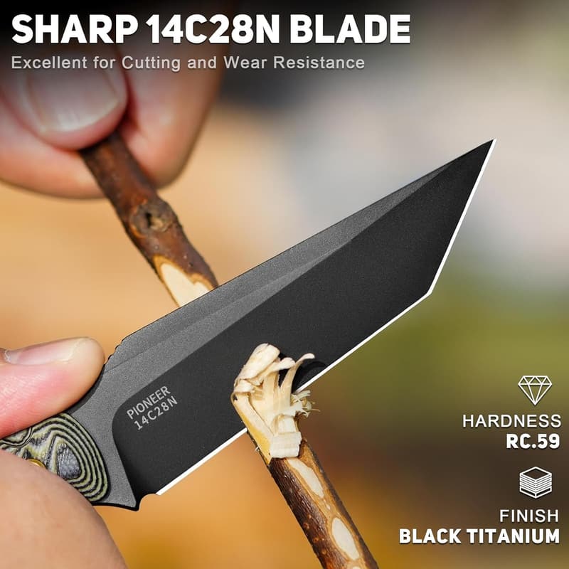 NedFoss PIONEER Tactical Fixed Blade Knife for Men