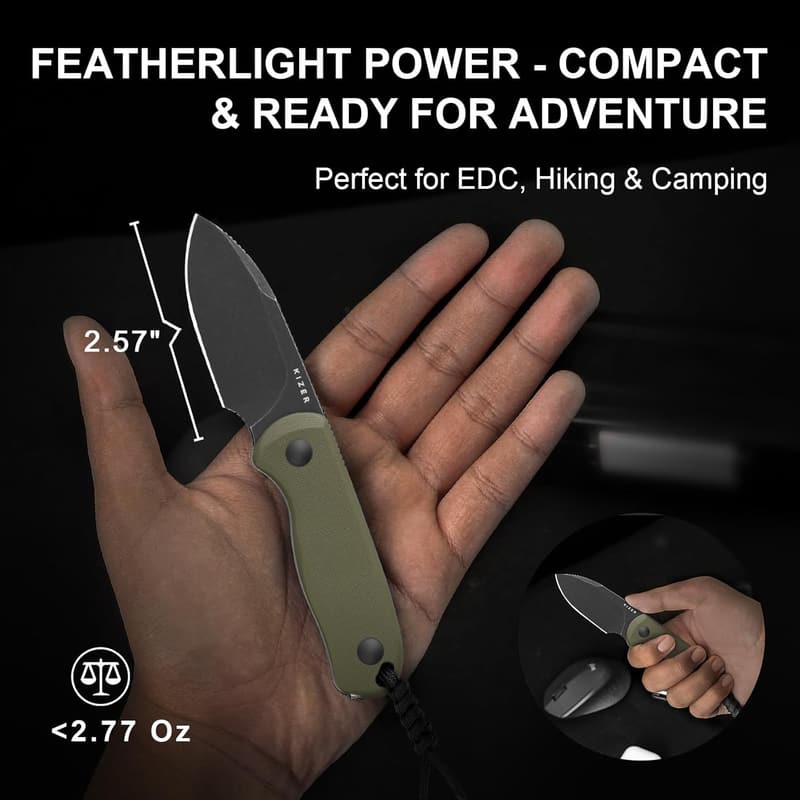 Kizer Drop Bear EDC Camping Knife with 2.57