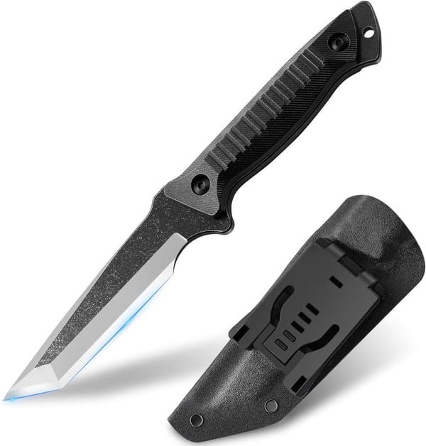 Tactical Fixed Blade Knife - 420HC Steel for Camping and Hunting