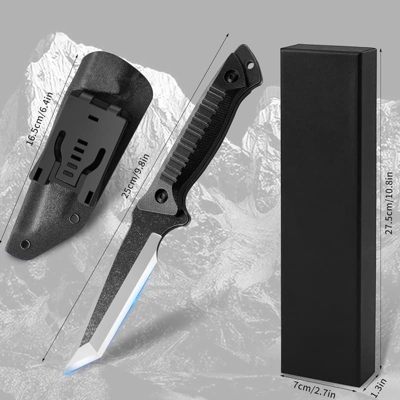 Tactical Fixed Blade Knife - 420HC Steel for Camping and Hunting