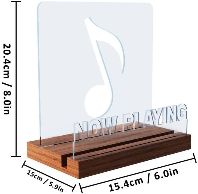 Vinyl Record Stand with LED Light Display