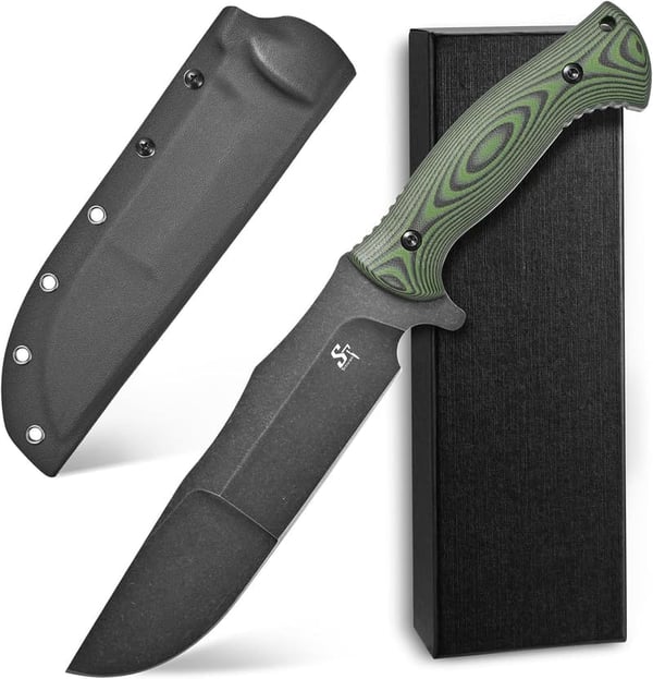 Fixed Blade Knife for Camping - AUS-10 Steel, G10 Handle