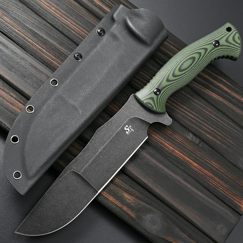 Fixed Blade Knife for Camping - AUS-10 Steel, G10 Handle