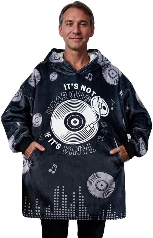 Vinyl Record Blanket Hoodie Gift for Music Lovers
