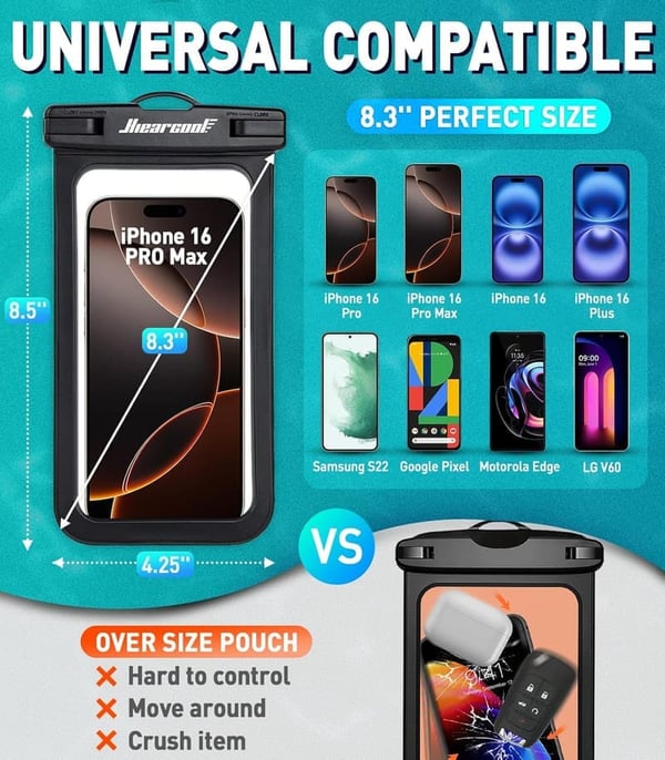Waterproof Phone Pouch for iPhone - 2 Pack, IPX8 Series