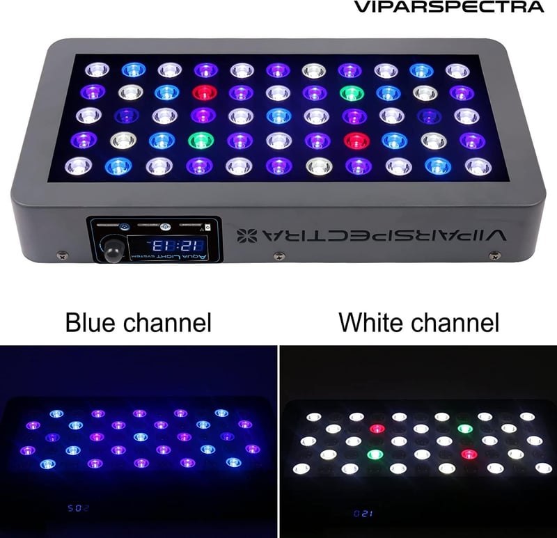 Dimmable 165W Full Spectrum LED Aquarium Light with Remote Control