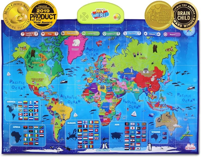 Interactive Educational Map for Kids Ages 5-12