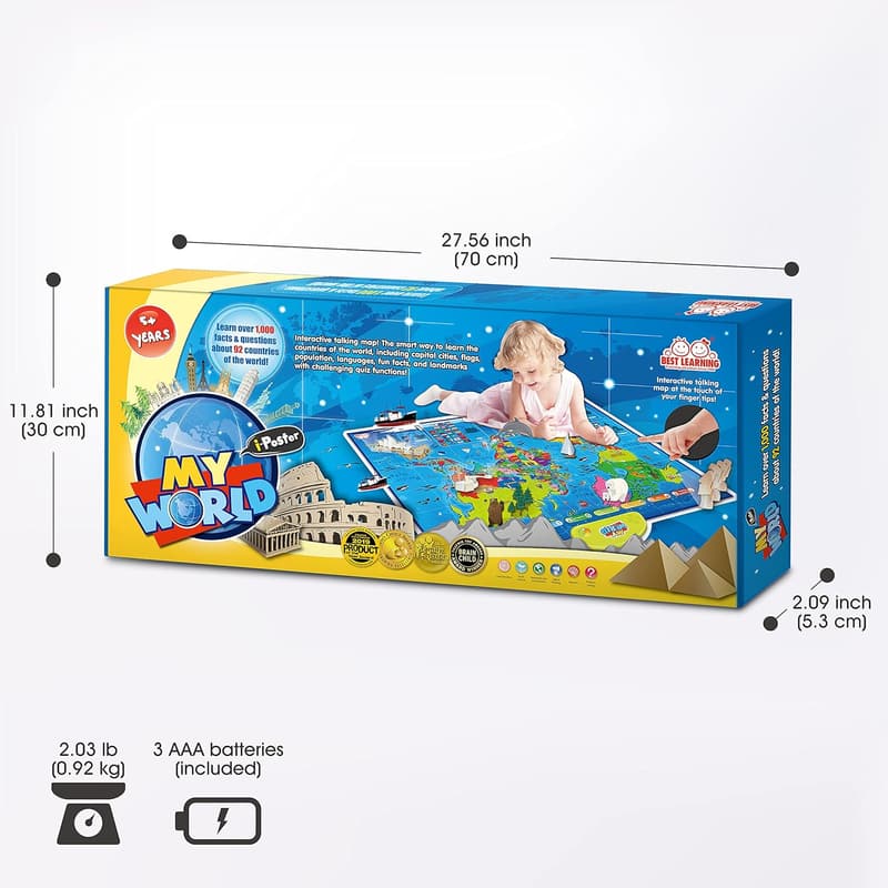Interactive Educational Map for Kids Ages 5-12