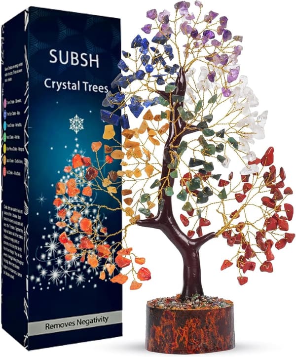Seven Chakra Healing Crystal Tree for Positive Energy - 10-12