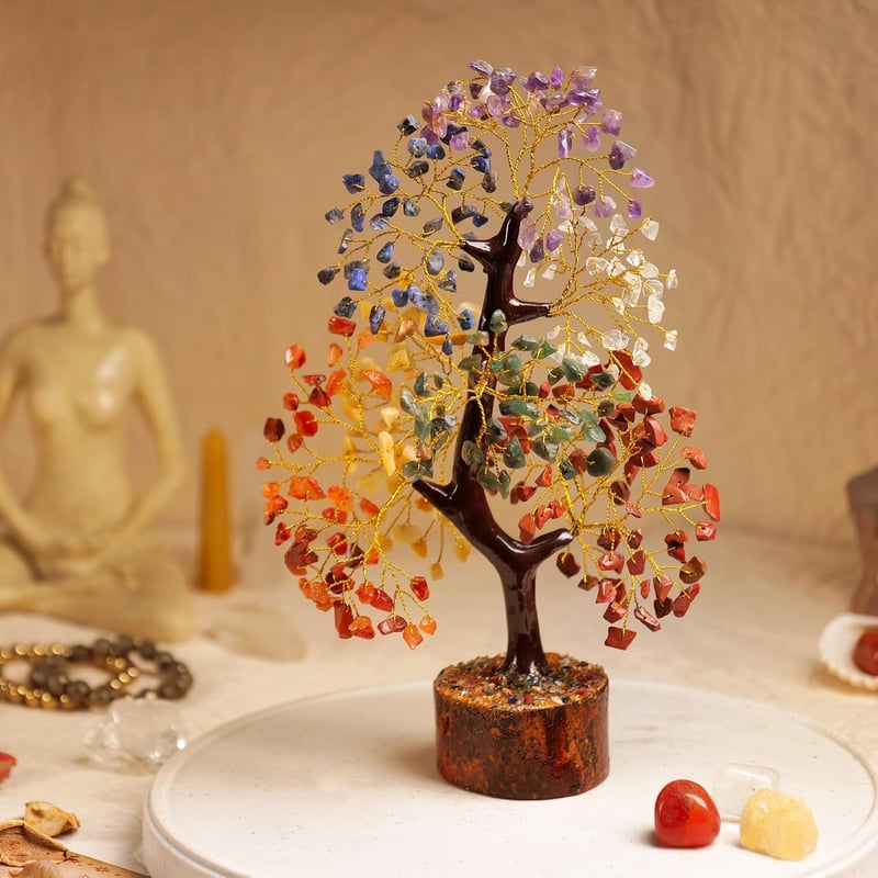 Seven Chakra Healing Crystal Tree for Positive Energy - 10-12