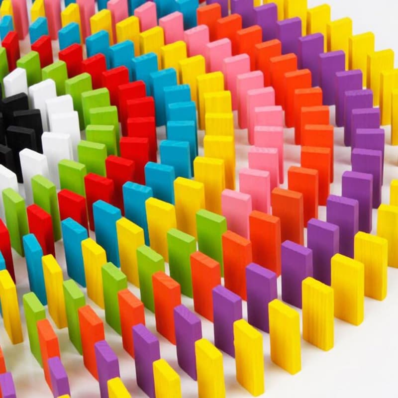 Educational Wooden Domino Blocks Set for Kids (240 PCS)