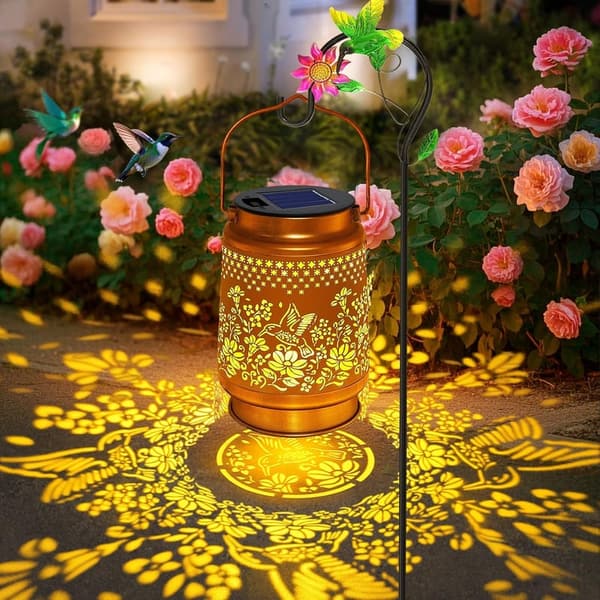 Outdoor Solar Lanterns - Hummingbird Garden Decor for Women