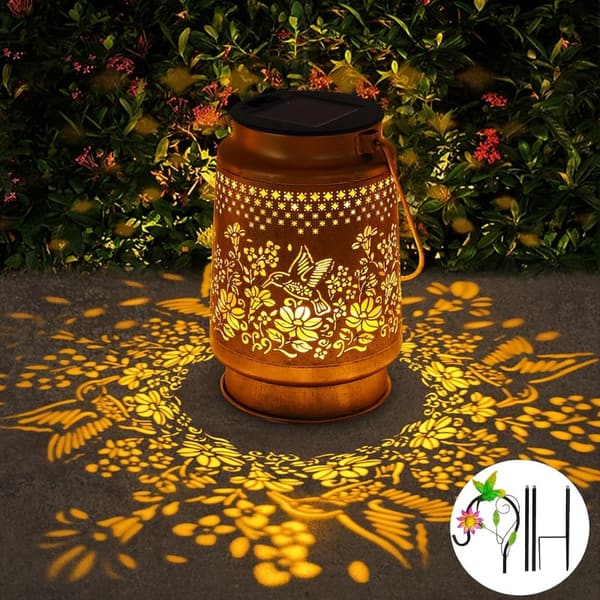 Outdoor Solar Lanterns - Hummingbird Garden Decor for Women