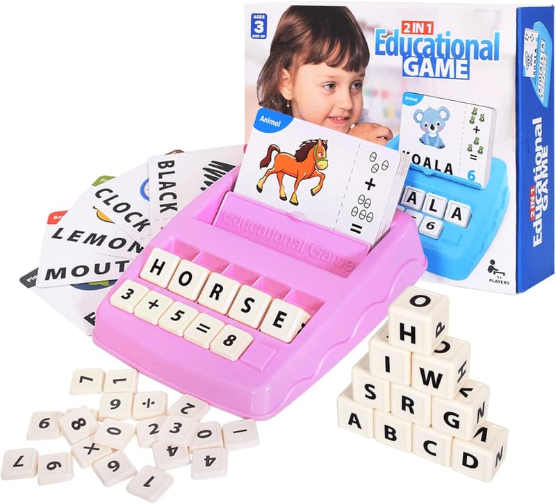 ABC Letter Matching Game for Kids Ages 3-8, Pink Educational Toy