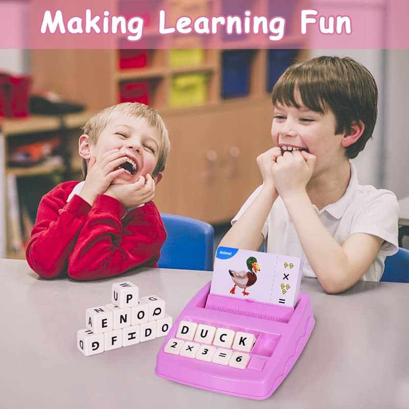 ABC Letter Matching Game for Kids Ages 3-8, Pink Educational Toy