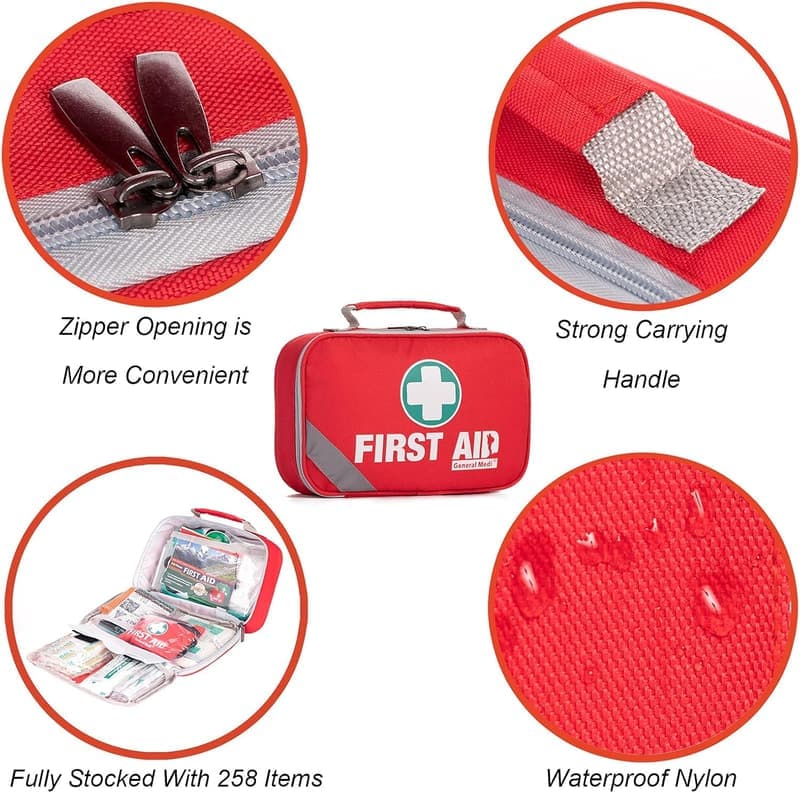 215-Piece 2-in-1 First Aid Kit for Home & Travel