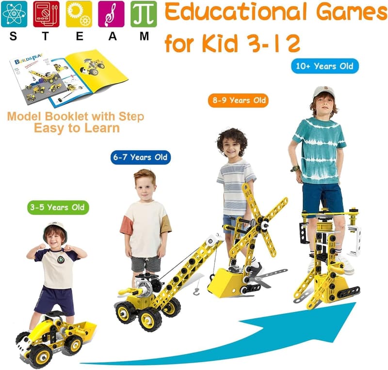 STEM Building Block Kit for Kids Age 4-9 - Educational Fun