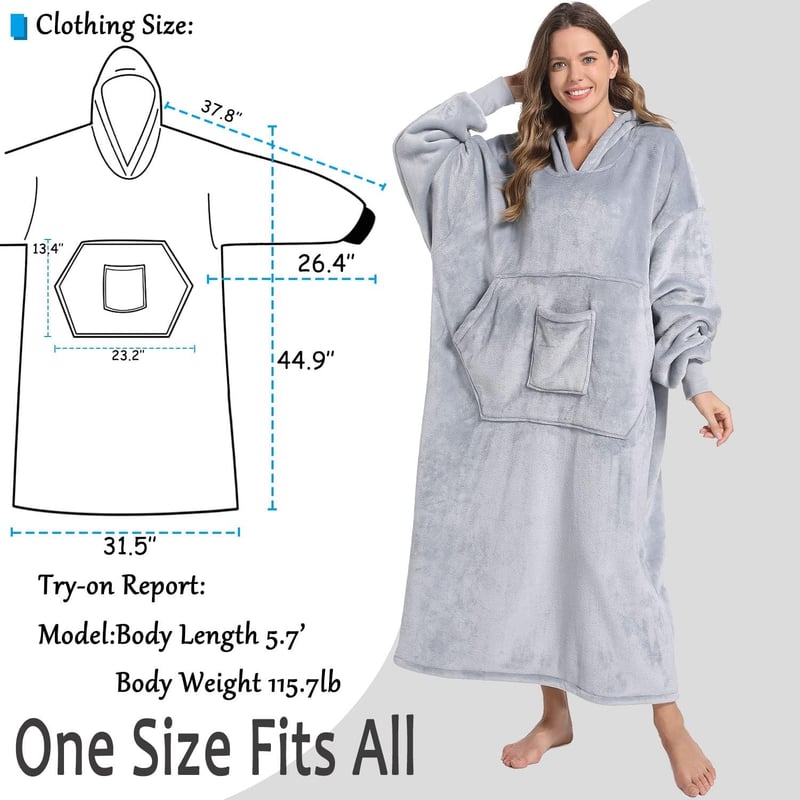 Cozy Oversized Wearable Blanket Sweatshirt for Adults