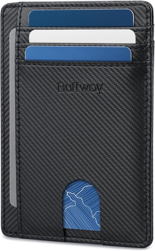 Slim Minimalist RFID Blocking Leather Wallet for Men & Women