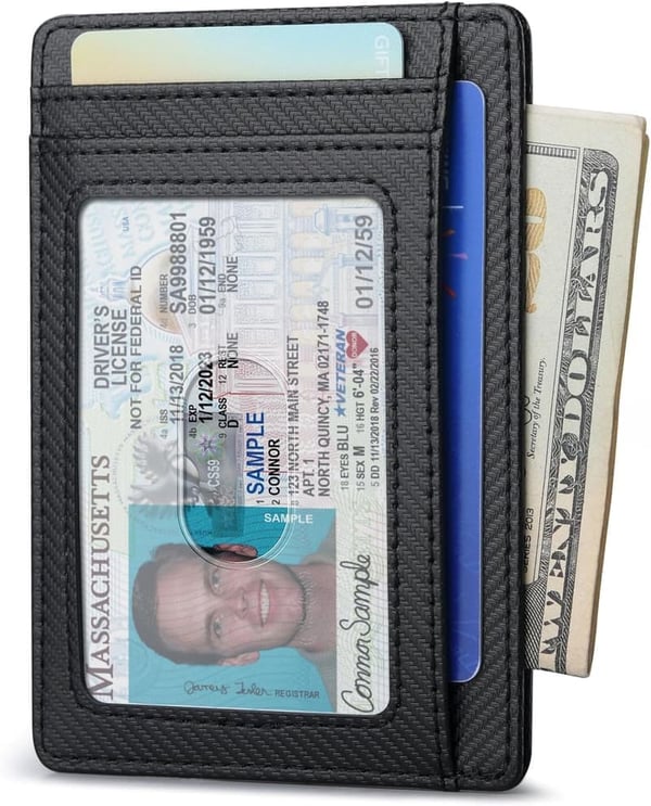 Slim Minimalist RFID Blocking Leather Wallet for Men & Women