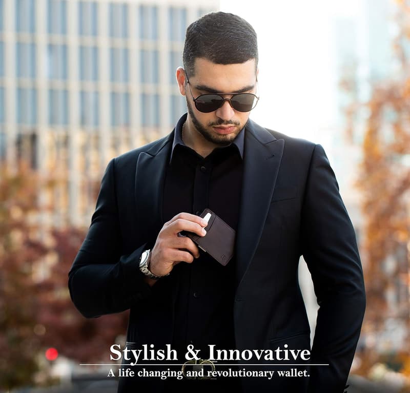Slim RFID Blocking Money Clip Wallet for Men