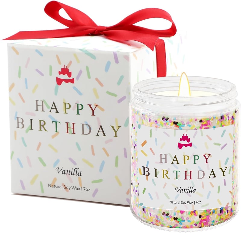 Birthday Candle - Natural Soy Wax Vanilla Scented Gift for All
